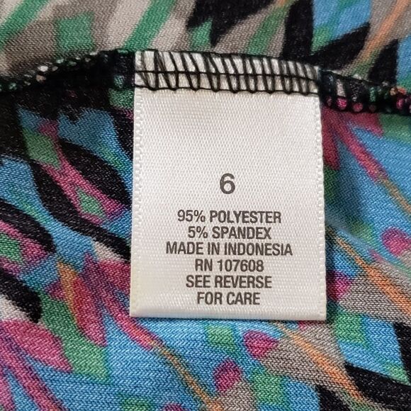 dressbarn Multicolored Beaded Neckline Dress Size 6 - Picture 16 of 16